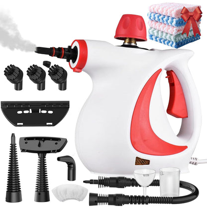 Red Hut Dampfreiniger™ – Kompakter Hand-Dampfreiniger mit Zubehör für Küche, Bad & Auto (Blau)
